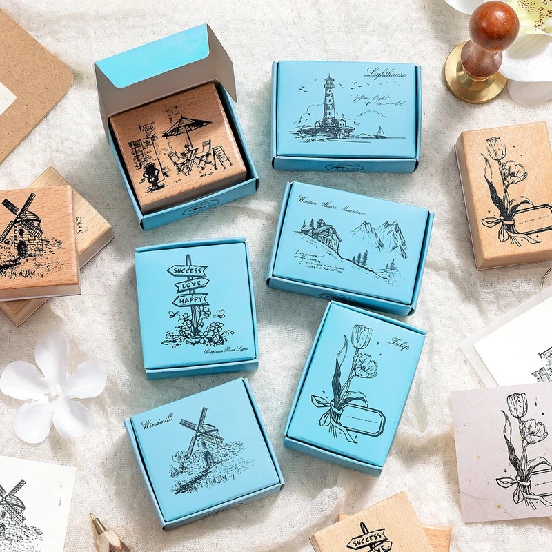 Vintage Wooden Rubber Stamps,  - огляд і ціна Scrapbooking