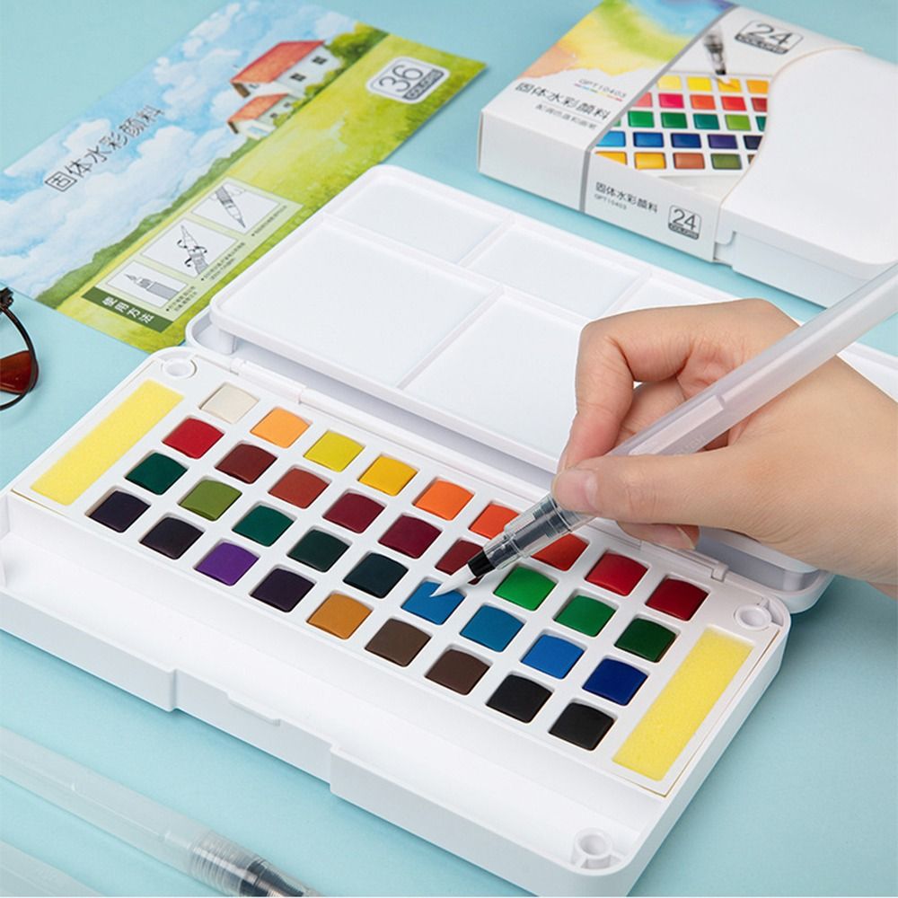12/18/24/36 Colors Solid Water - огляд і ціна Watercolor Paint Set Solid Pigment